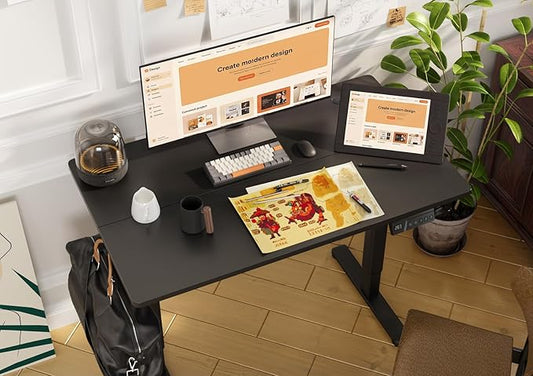 Claiks Electric Height Adjustable Stand Up Desk, 32x19 Inches, Black