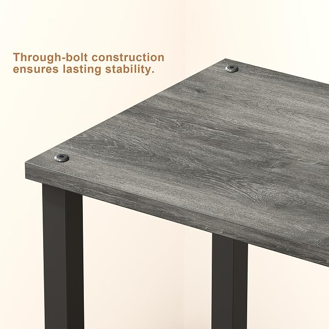 TUTOTAK End Table, Side Table, Nightstand, 2-Tier Storage Shelf, Sofa Table for Small Space, Living Room, Bed Room, Charcoal Grey TB01BY034
