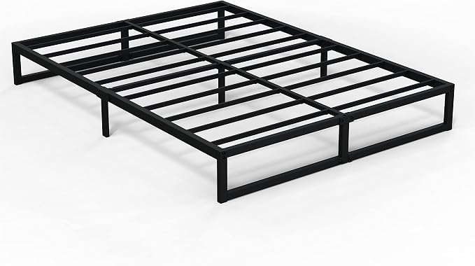 Richwanone 10 Inch Queen Bed Frame Metal Platform Bed, Black | Queen Size Bed Frame, Mattress Foundation with Steel Slat Support, No Box Spring Needed, Easy Assembly
