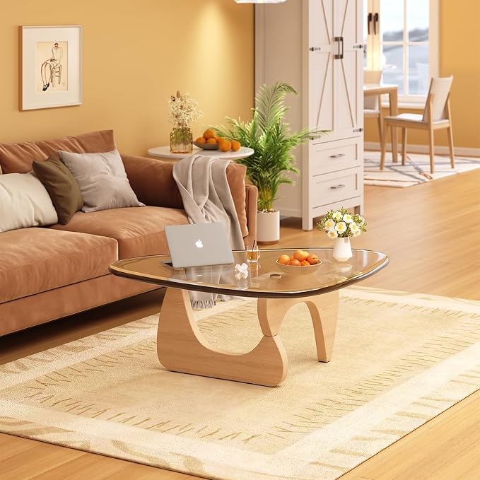 Coffee Table for Living Room Mid Century Modern Center Small Table, Original Transparent(32 Inch)