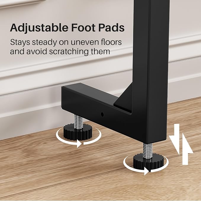Kitstorack Narrow Sofa Table with Charging Station, 78.8" Behind Couch Table, Adjustable 24.4"-32.7" Height, Modular 2-piece Design for sectionals, entryways, Apartments, and Narrow Living Spaces