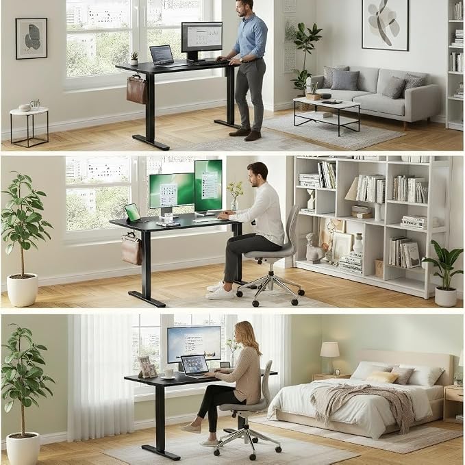 Marsail Table Top, 48" x 30" Inch One-Piece Standing Desk Top Only, 6" Extra Wide Rectangular Wood Table Top for Height Adjustable Desk & Home Office,Black