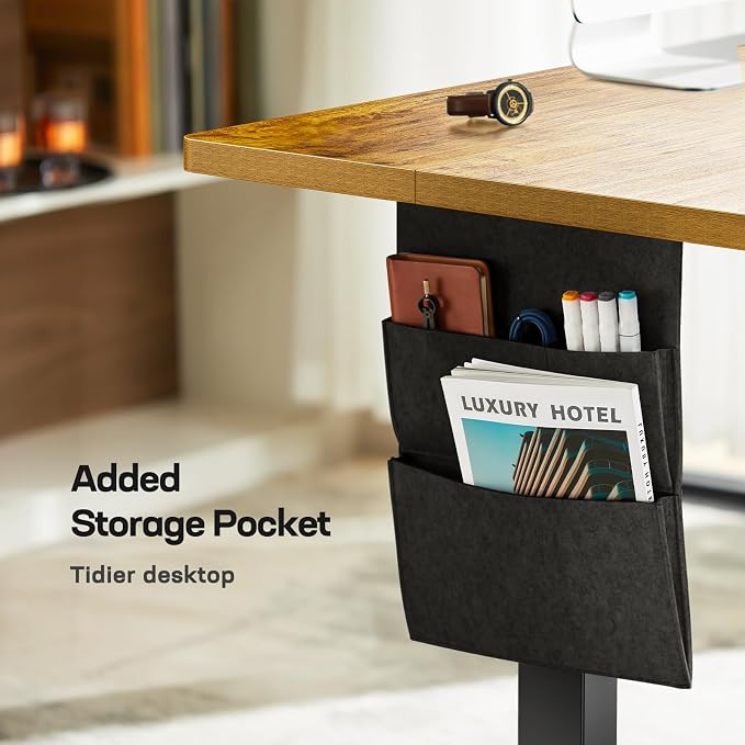 Marsail Standing Desks 55"x24" Adjustable Height Home Office Desks,Electric Standing Desk with Storage Bag,Stand up Desks for Study,Writing,Work Computer Desks 4 Memory Preset with Headphone Hook