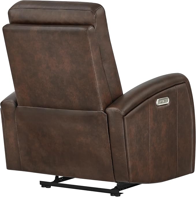KISLOT Wall Hugger Power Recliner Chair with USB & Type-C Ports Faux Leather Recliner 135° Reclining Small Space Electric Sofa for RV Living Room Bedroom