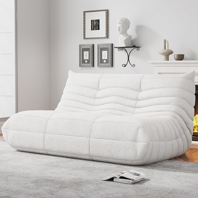 WHGBJA Bean Bag Chairs for Adults with Memory Foam Couch, Loveseat Sofa Chair for Bedroom, Living Room, Reading, Gaming Floor Sofa Couch, Boneless, Comfy