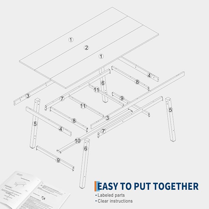GarveeHome Industrial Dining Table for 6-8 People, 70.87" Long Large Kitchen Table with Sturdy Metal Frame, Rectangular Counter for Dinner, Kitchen, Dining Room (Natural, 71" Non-extendable)