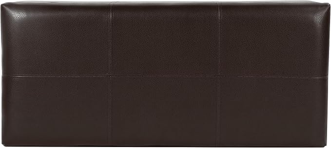 HomePop 40" Faux Leather Storage Cocktail Bench - Espresso