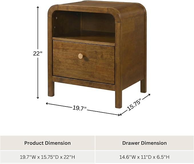 Roundhill Furniture Eldren Wood Bedroom Set, Queen Platform Bed with Two Nightstands in Walnut Finish