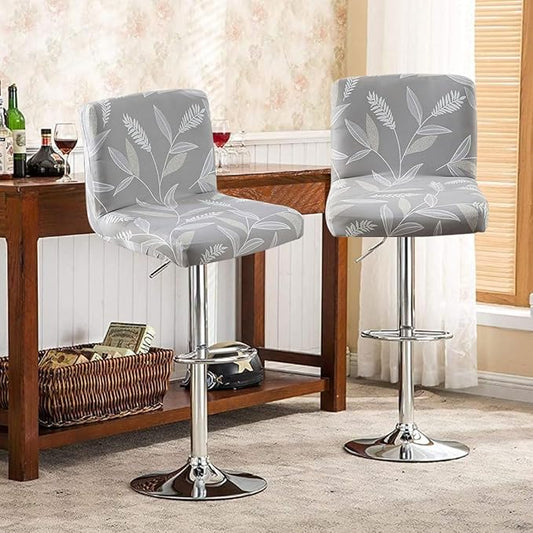 Levoberg Bar Stools Cover Set of 4 Printed Armless Swivel Barstools Slipcovers with Backs Stretch Square Counter Height Bar Stools Covers Mid Low Back Chair Cover for Kitchen Dining Room Bar #14