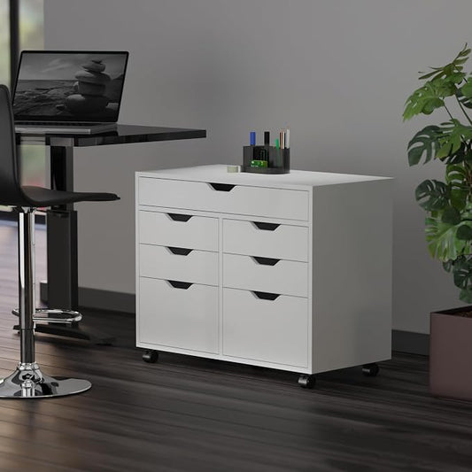 Winsome Halifax Mobile Storage Cabinet with Doors & Drawers, Stylish & Functional Home Storage Cabinet for Filing, Kitchen Organization, Moveable Furniture for Office, Dorms, Apartments