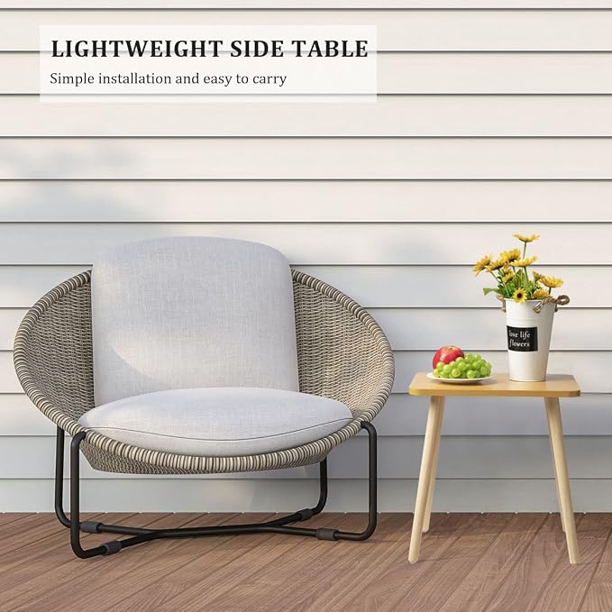 FORAOFUR Side Table, Modern Small End Table, Wood Nightstand for Living Room, Bedroom and Balcony, Rectangular Accent Table Home Decor, Easy Assembly, Natural | Natural wood, modern rectangular, fits living/bedroom/balcony, compact, versatile, sturdy n...