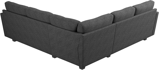 HONBAY Convertible Sectional Sofa L Shaped Couch for Small Apartment Reversible Sectional Couches for Living Room,Dark Grey