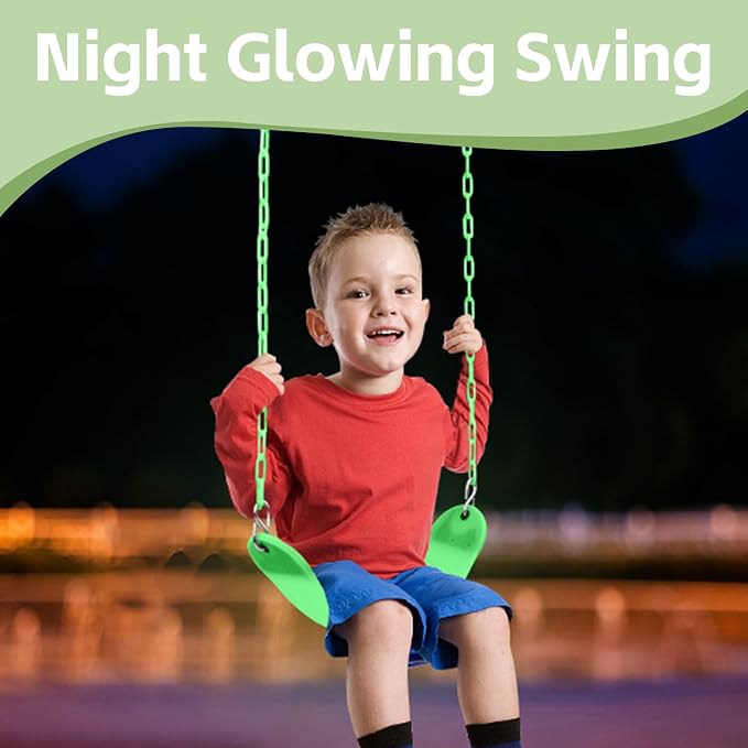 Heavy Duty 66‘’ Chain Plastic Coated Swing Seat Replacement Swing Set Accessories Outdoor Glow in The Dark