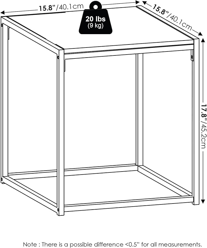Furinno CAMNUS Coffee Table, Metal Frame Modern Center Table and Side Tables Set, Toolless Side Table Sets, for Living Room, Bedroom, Home Office, Solid White