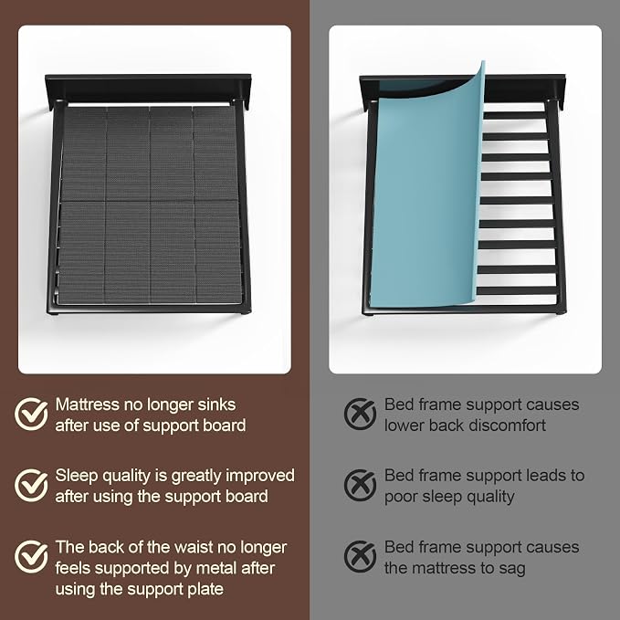 Imperius Folding Spring Box 10MM, Bed Support Flat Noodles,Full Size 54x75'' Light and Thin, Breathable, Noise Minimizing,Moisture Resistant Bunkieboards