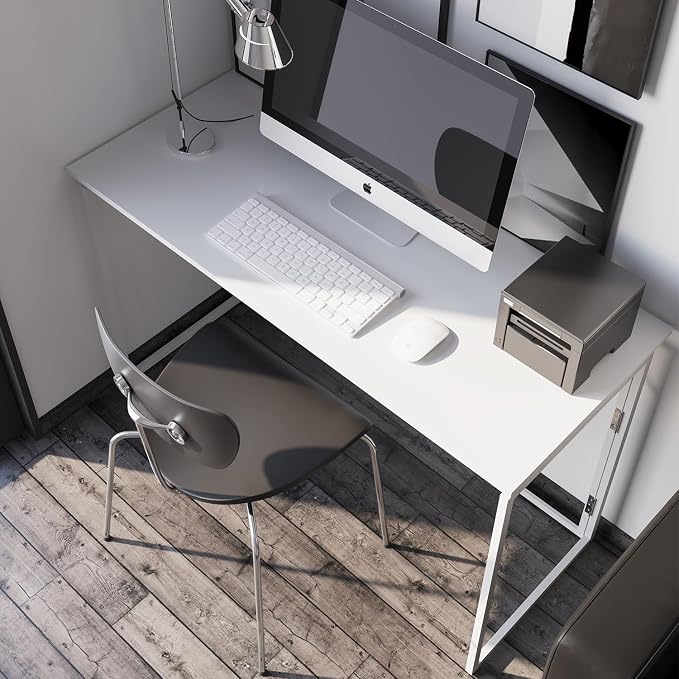alawooder 39.4" Folding Desk: No Assembly, Wood Top for Small Spaces | 39.4 in dual-monitor workspace, holds 150 lbs, folds flat to 2.3 in, splash-proof top, home office or gaming