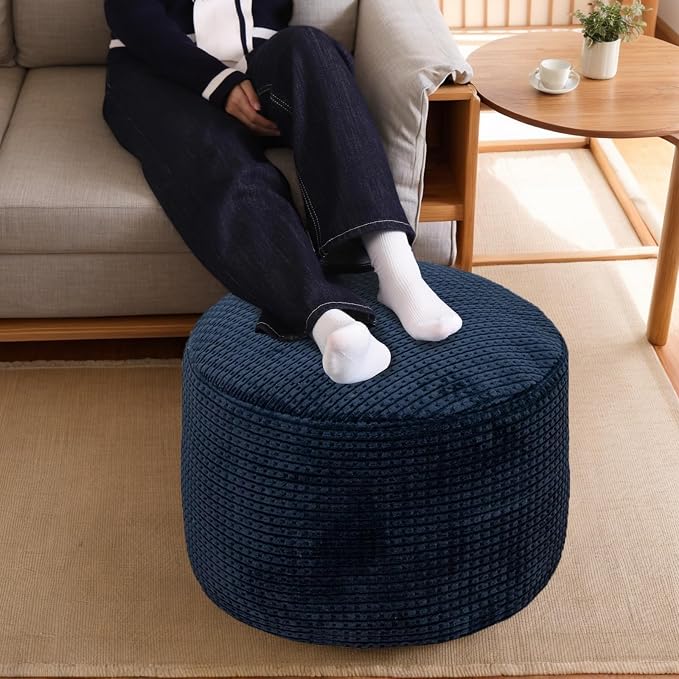 Asuprui Supportive Pouf Ottoman Foot Rest Elevate Your Living Room Decor with Lightweight Pouf Filler Modern Foam Stuffed Poof Perfect to Rest Your Feet 20x12 Inches