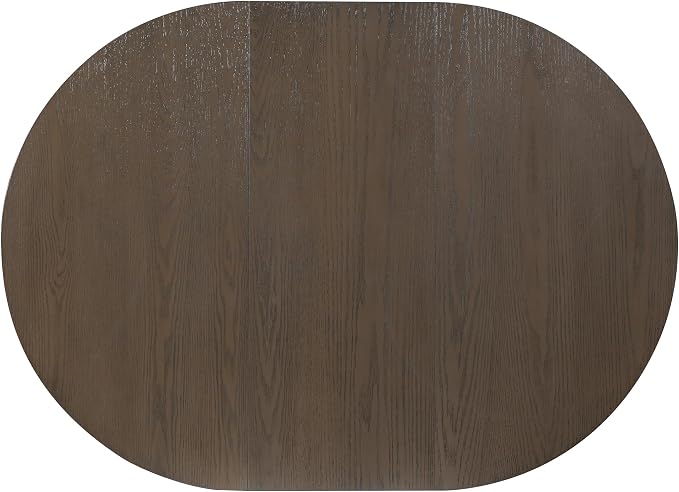 LUMISOL 42"-58" Extendable Round Dining Table for 4-6, Farmhouse Kitchen Table with 16” Middle Leaf and Curved Table Legs for Kitchen, Dining Room, Apartment, Espresso