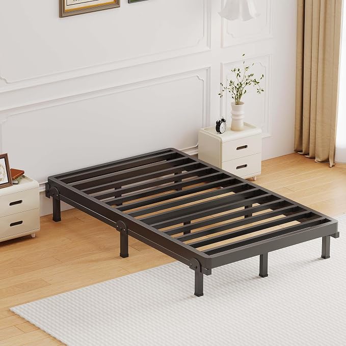 ROIL 2 Inch Twin Metal Box Spring Low Profile, Bunkie Board Bed Slat Replacement with Round Corners, 3500 lbs Capacity Heavy Duty Steel Slats, Easy Assembly, Noise Free