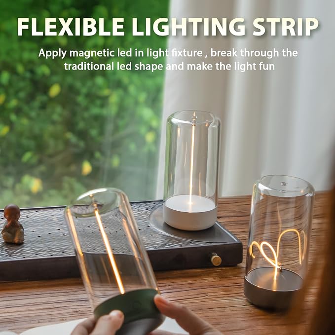AUGE LIGHT Mini Minimalist Table Lamp Cordless Lamp Rechargeable Table Lamp Portable Nightstand Lamps Desk Lamps for Home Office Unique Ambient Light Mood Lighting for Desk Decor Beside(Yellow)