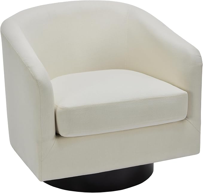 360° Swivel Barrel Accent Chair Armchair, Round Club Arm Chair in Fabric for Lving Room, Modern Upholstered Small Bedroom Single Sofa Seat - Beige, Set of 4