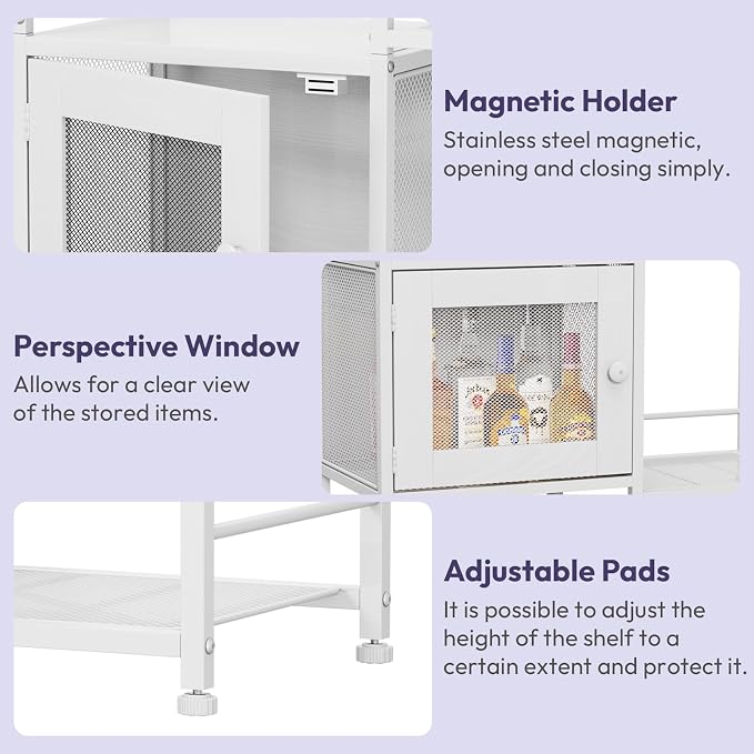 SWTYMIKI Coffee Bar Cabinet for Home - Farmhouse Coffee Stand Station Multi-Purpose Storage Cabinet with Adjustable Feet, Drawers - Kitchen Bar Table for Living Room, Corner, Small Space, Natural
