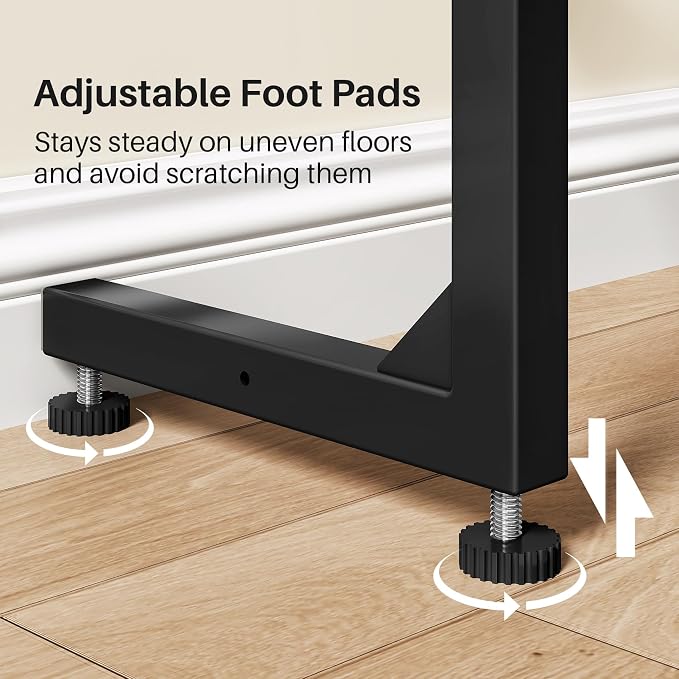 Kitstorack Narrow Sofa Table with Charging Station, 78.8" Behind Couch Table, Adjustable 24.4"-32.7" Height, Modular 2-piece Design for sectionals, entryways, Apartments, and Narrow Living Spaces