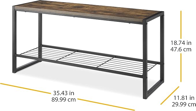 Whitmor Modern Industrial Entryway Bench