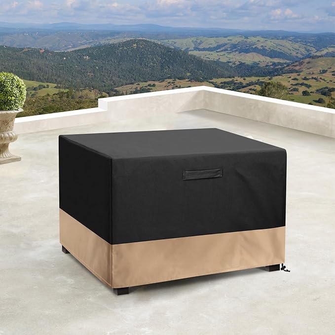 Stanbroil 42-Inch Square Fire Pit Cover, Waterproof Patio Cover for Outdoor Fire Pit Table, Fire Bowl, Patio Furniture, Waterproof, Black