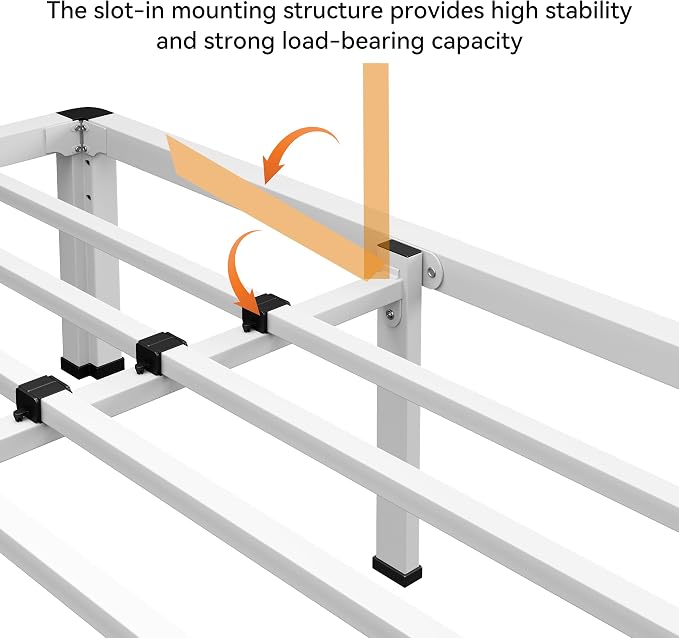 NKZ King Platform Bed Frame, 18 Inch Metal Bed Frame with Storage Space, No Box Spring Needed, Easy Assembly, Noise Free, 3,500 lbs Heavy Duty Steel Slats Support