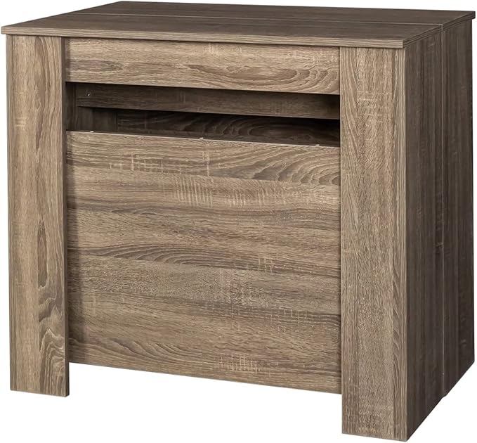 Extendable Dining Table, Transformer Extra Console Table for 1-12 People, Folding Space Saving Dining Room Table for Homes, Apartments, Oak