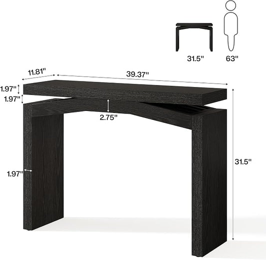 Tribesigns 40-Inch Console Table for Entryway, Farmhouse Sofa Console Behind Couch, Small Entry Table for Hallway, Foyer, Living Room, Black