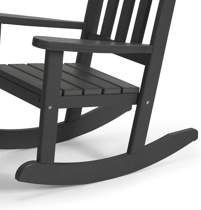 Costaelm Paradise Kids Outdoor Preschool HDPE Plastic Rocking Chair (Set of 2), Gray
