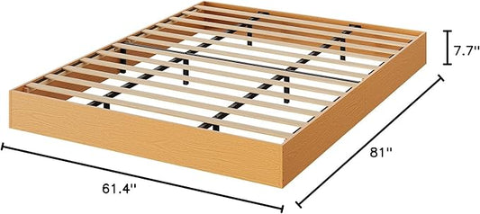 GarveeHome Queen Size Wood Platform Bed Frame,Wooden Bed Frame Without Headboard, Wood Slat Support,No Box Spring Needed, Easy Assembly