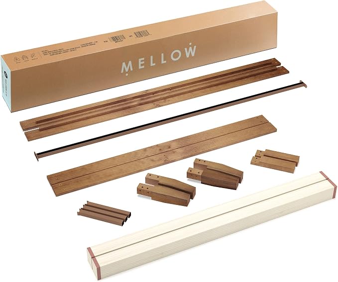 Mellow Naturalista Classic - 12 Inch Solid Wood Platform Bed with Wooden Slats, No Box Spring Needed, Easy Assembly, King, Natural Pine