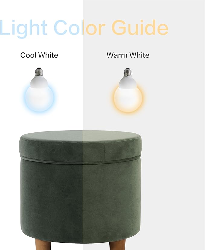 HomePop Home Decor | Upholstered Round Storage Ottoman | Ottoman with Storage for Living Room & Bedroom, Loden Green Velvet Large