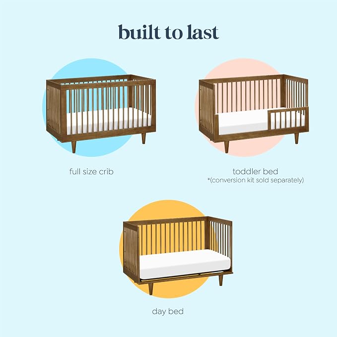 Davinci Marley 3-in-1 Convertible Baby Crib, Walnut | GREENGUARD Gold Certified, FSC Certified, Converts to Toddler Bed & Daybed, 4 Adjustable Mattress Heights - Easy Assembly