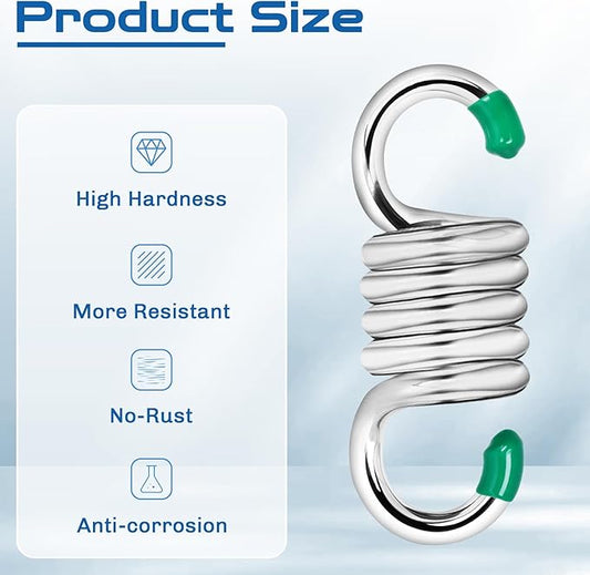 2Pack Premium Porch Swing Springs (Silver Small),1300lb Heavy Duty Springs, Rust Resistant Swing Springs, Spring for Swing Hammock Hanging Chair Spring for Hammock Spring,Porch Swings