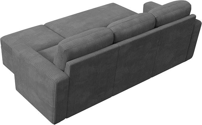 HONBAY Modular Sectional Sleeper Sofa with Pull Out Bed, L Shaped Sofa with Storage, Modular Sectional Couches for Living Room, Dark Grey