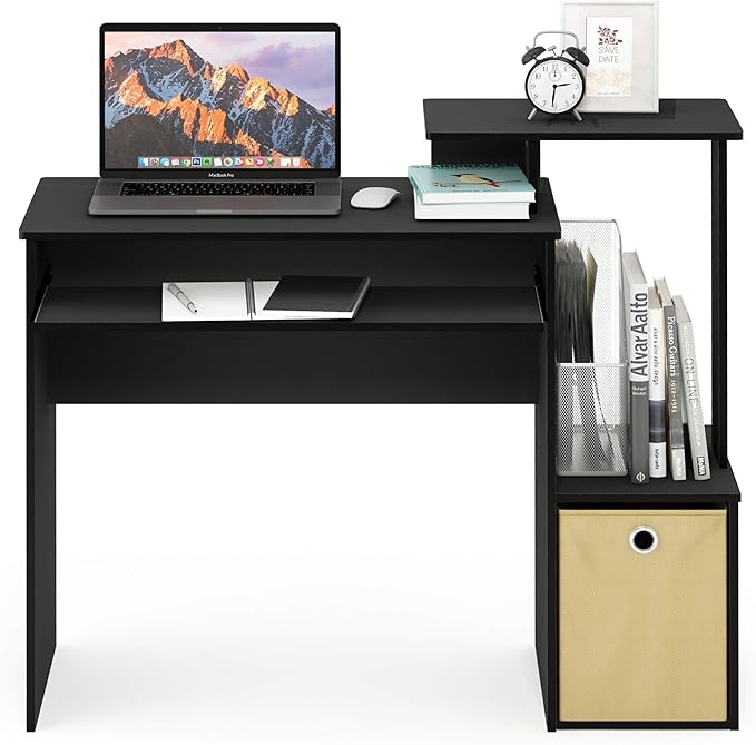 Furinno Econ Multipurpose Home Office Computer Writing Desk, Black/Brown