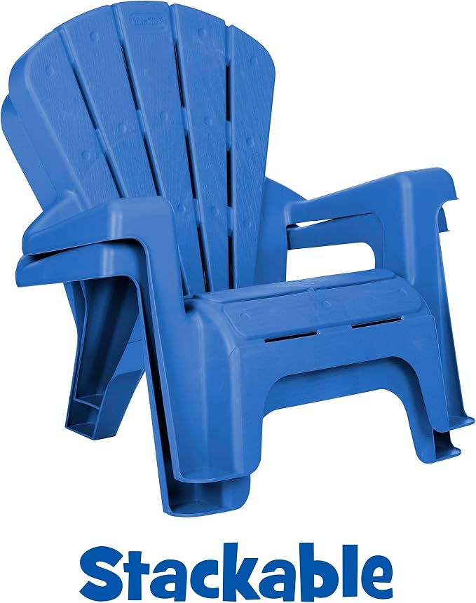 Little Tikes Kids Garden Chair 2 Pack in Blue, Outdoor Toddler Activity Adirondack Chairs for Picnic, Garden, Patio, Backyard & Beach, Outdoor Chair Set