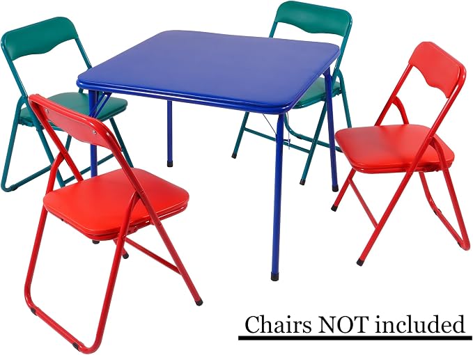 Elevon Kids Folding Table, Portable, with Ultra Soft Padded Cushion, Blue