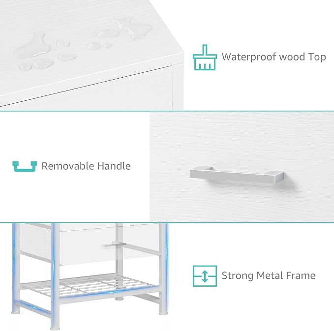 BOLUO White Dresser for Closet with 4 Drawers and Shelf Large Closet Drawers for Closet Organizers and Storage Bedroom Dorm Modern