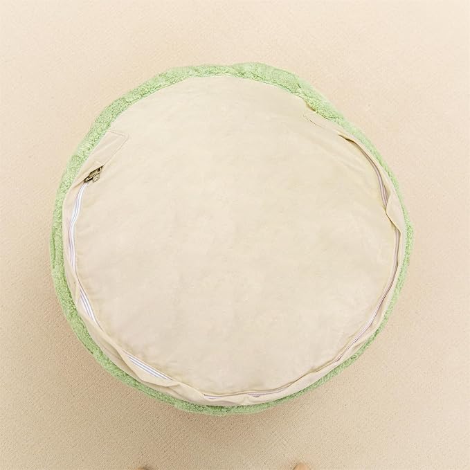 Round Pouf Ottoman 20 x 20 x 14 Inches Boho Poof Home Decor Floor Pouffe Ottoman Foot Rest for Couch Sofa Bean Bag Chairs Living Room Bedroom (Grass Green)