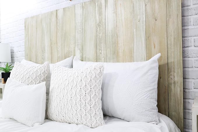 Barn Walls King Headboard Wall Mount - Sagewash Wood Panel Design with Floating Boards, Adjustable Height, Easy Assembly, Farmhouse Bedroom Backboard, Wall Mounted Bed Headboard, King Size, Sagewash