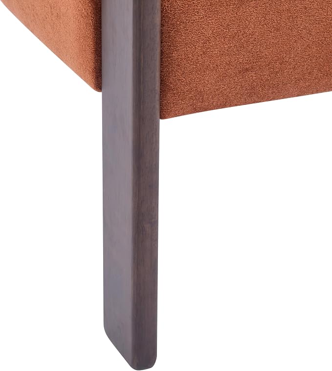 Christopher Knight Home Nettie Modern Accent Chair for Living Room, Velvet Fabric Single Lounge Sofa Chair with Wooden Frame, Comfy Reading Chair for Bedroom, Lounge Armchair with Cushion,Burnt Orange