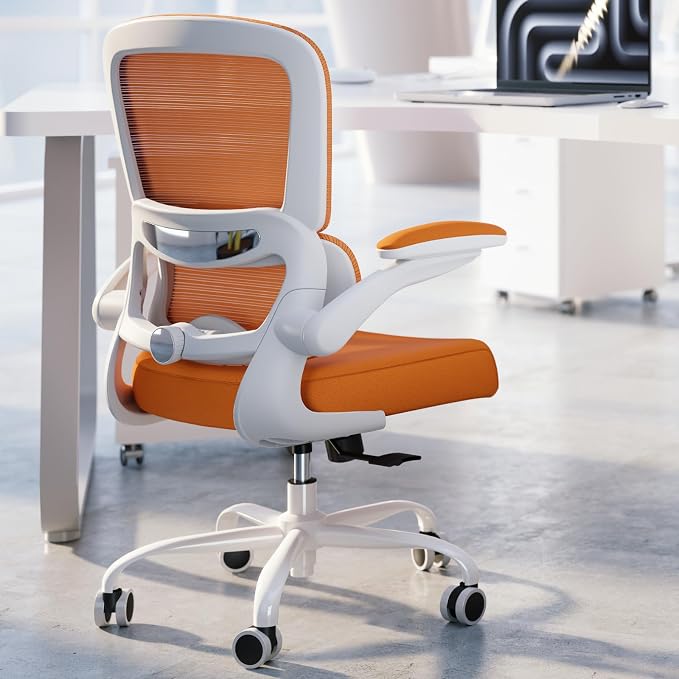 TRALT Office Chair - Ergonomic Desk Chair with Adjustable Lumbar Support, Mesh Computer Chair, Executive Chairs for Home Office Comfortable Lumbar Support (Orange)