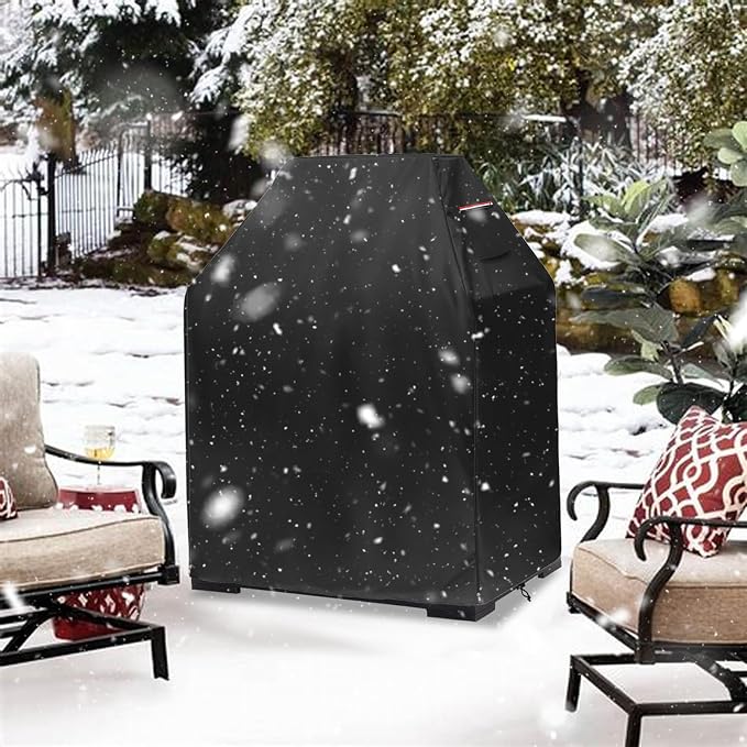 Outdoor Fireplace Cover, Heavy Duty 600D Waterproof Upright Patio Wood Burning Fireplaces Cover,36" L x 24" W x 57" H Black