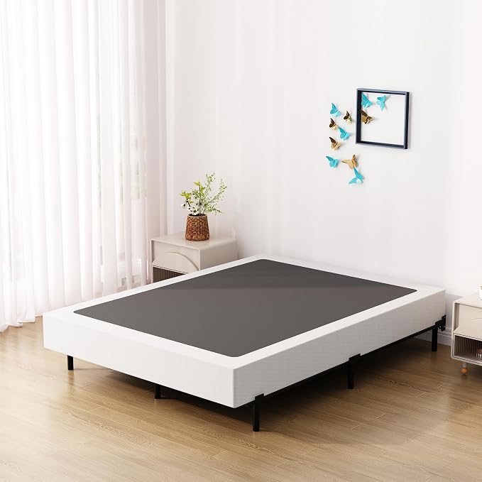 Upcanso 7 Inch King Box Spring Bed Base, Low Profile Metal Box Spring King with Fabric Cover, 3000 Lbs Max Weight Capacity Mattress Foundation, Noise-Free, Easy Assembly