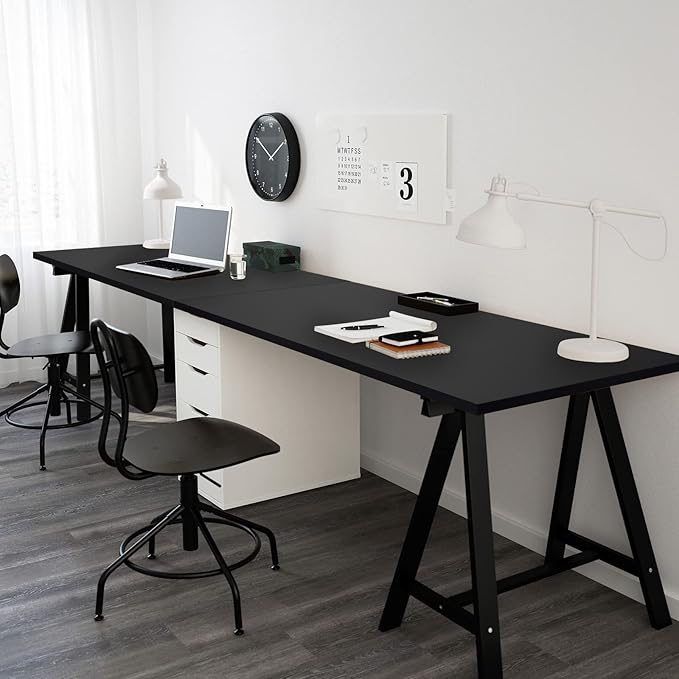 Kaboon 60x20 inches Tabletop, Solid One-Piece Desktop for Sit Stand Desk, Double Desks, L Desk DIY,Wood Countertop Home or Commercial Use,1 inch Thick, Black, 20" D x 59.1" W